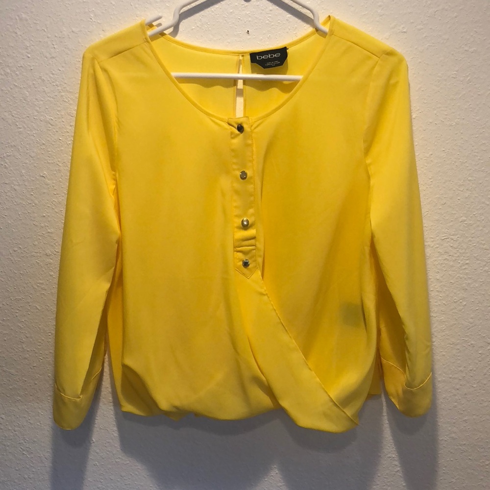 Bebe Bright Yellow Top. Like New